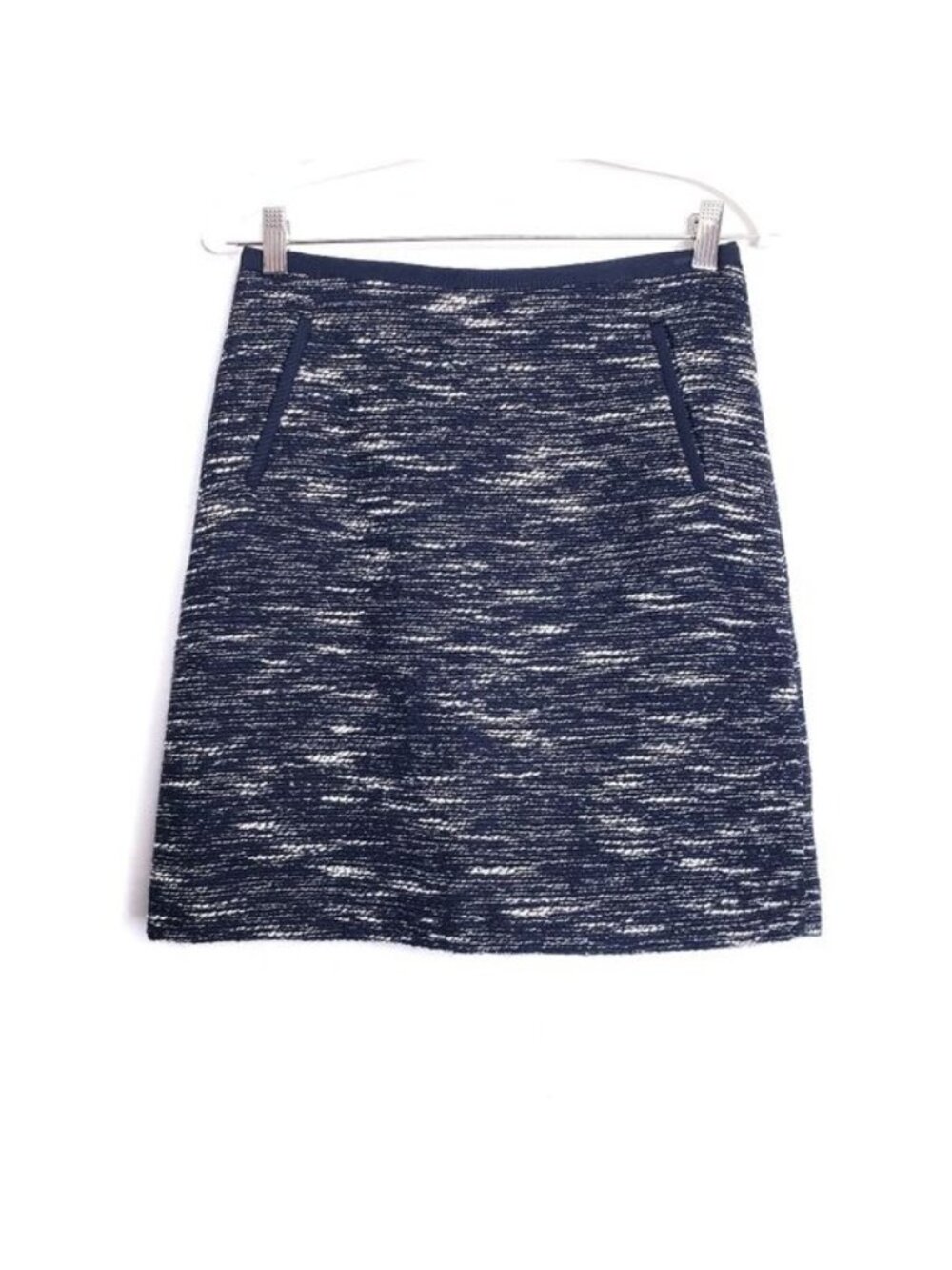 Talbots Black & White Tweed Wool Blend Career Mini Skirt Women's Size 2 Petite